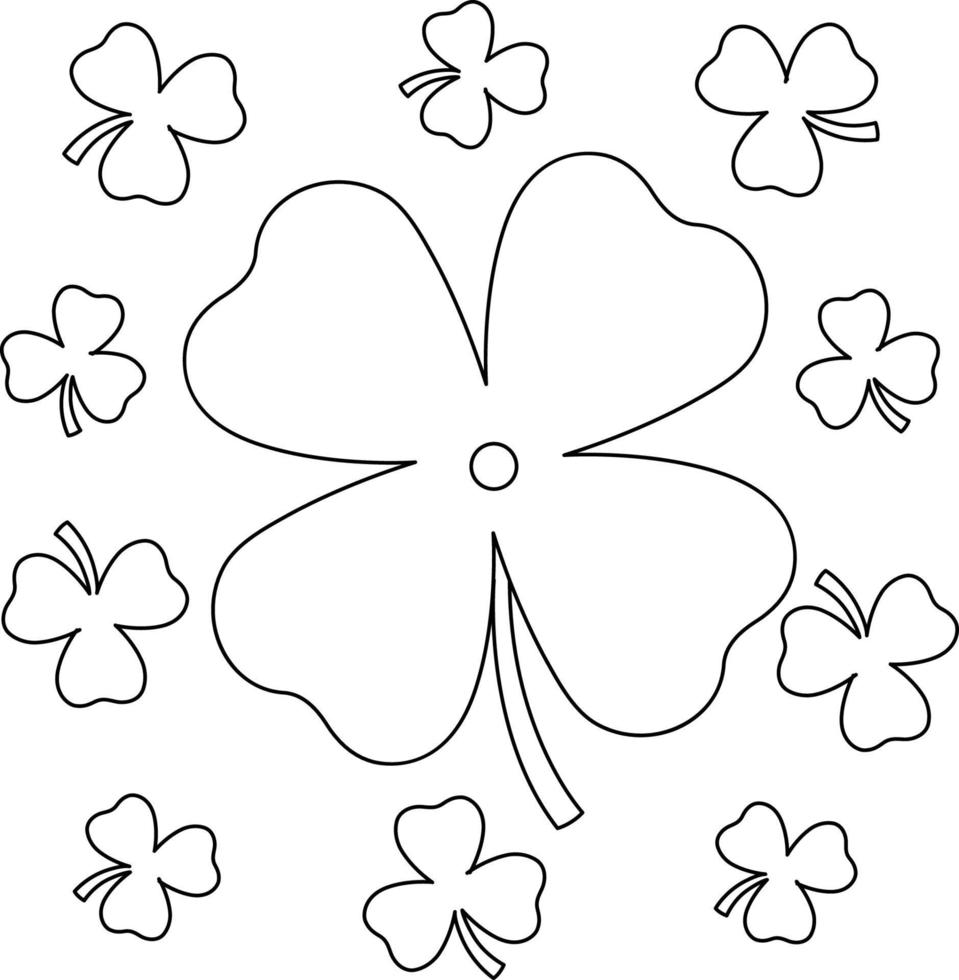 st. patricks day shamrock coloriage pour les enfants vecteur