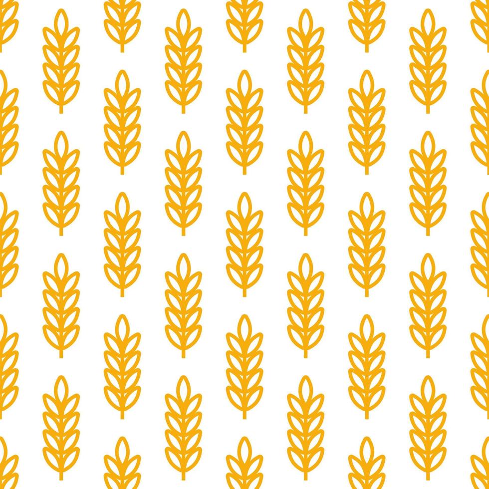 épis de blé icône vecteur ferme sans soudure de fond. illustration de symbole de grain entier de ligne pour l'entreprise de boulangerie écologique biologique, l'agriculture, la bière sur blanc