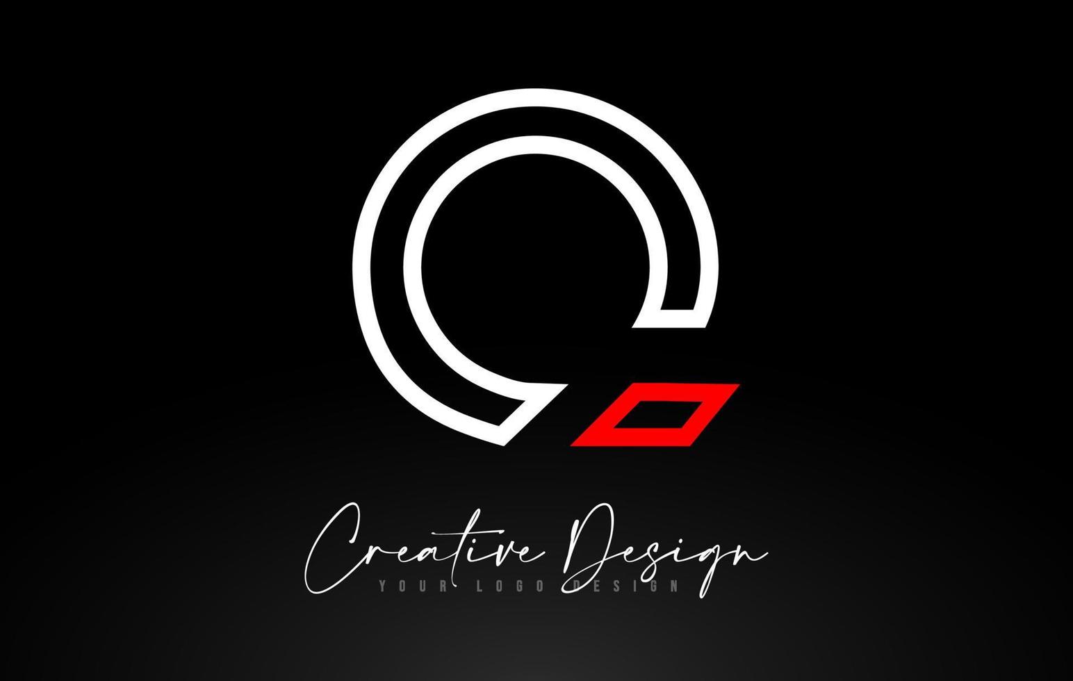 création de logo monogramme q lettre avec vecteur de conception d'icône de lignes créatives.