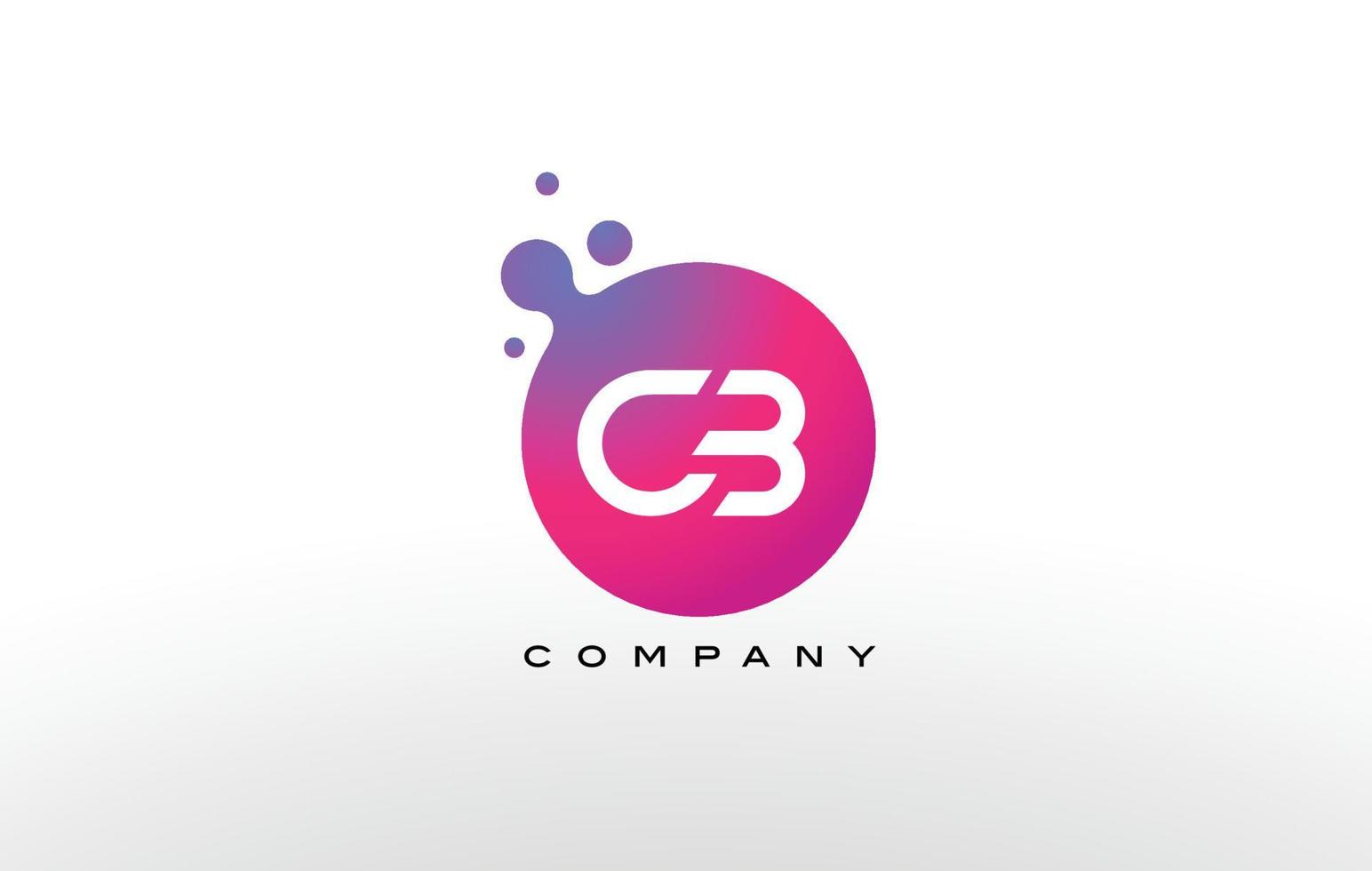 création de logo de points de lettre cb avec des bulles créatives à la mode. vecteur