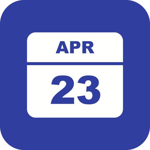 23 avril Calendrier d&#39;une journée vecteur