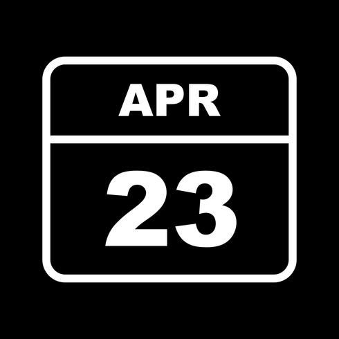 23 avril Calendrier d&#39;une journée vecteur