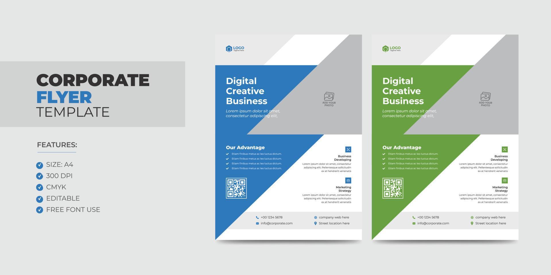 modèle de flyer et d'affiche d'entreprise créative moderne d'entreprise colorée. conception de dépliants colorés vecteur