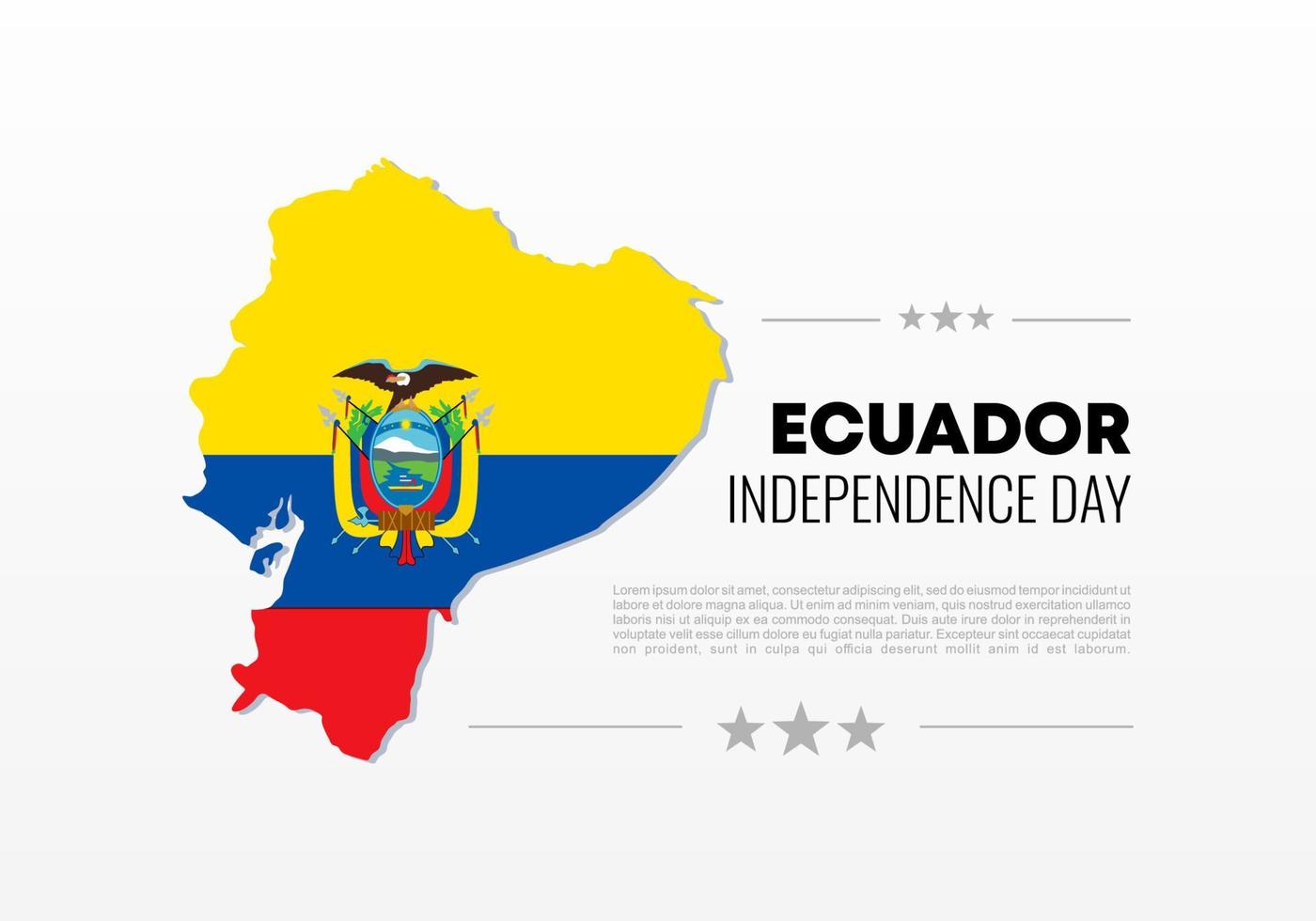 fête de l'indépendance de l'équateur pour la célébration nationale le 10 août. vecteur