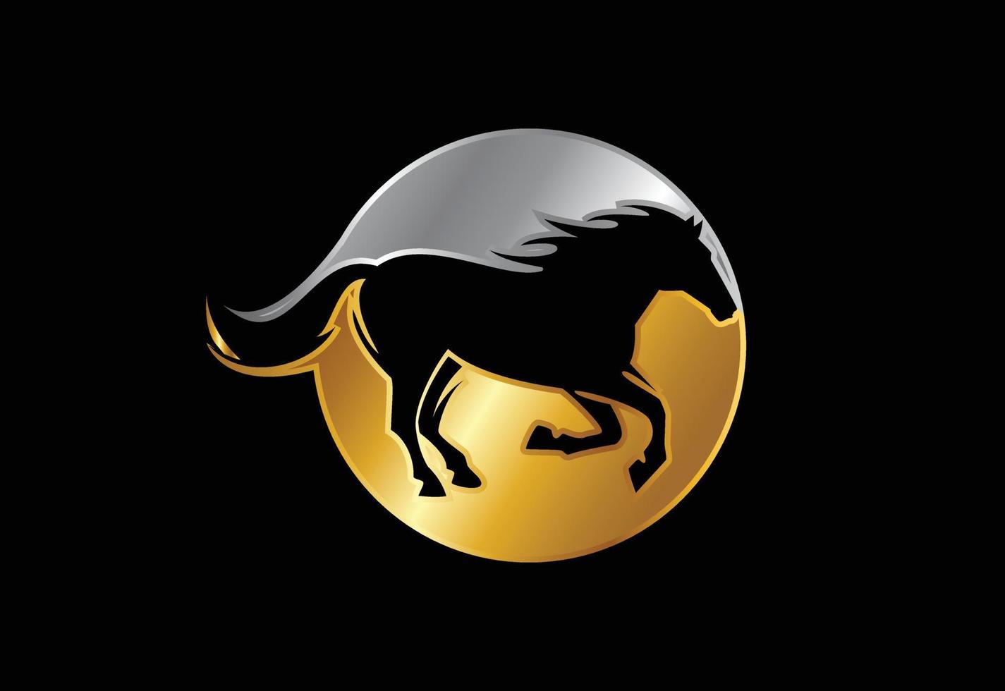 modèle de conception de logo de cheval vecteur