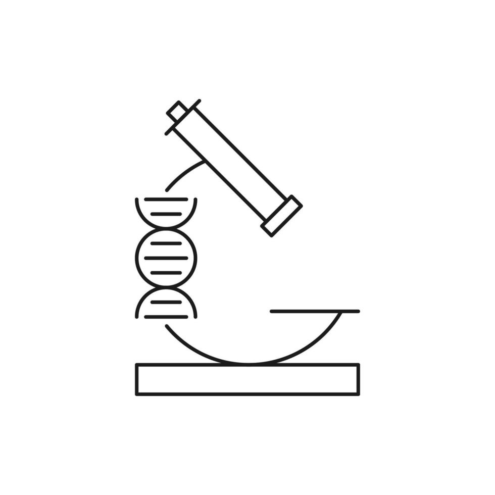 icône de microscope de recherche de laboratoire d'adn vecteur