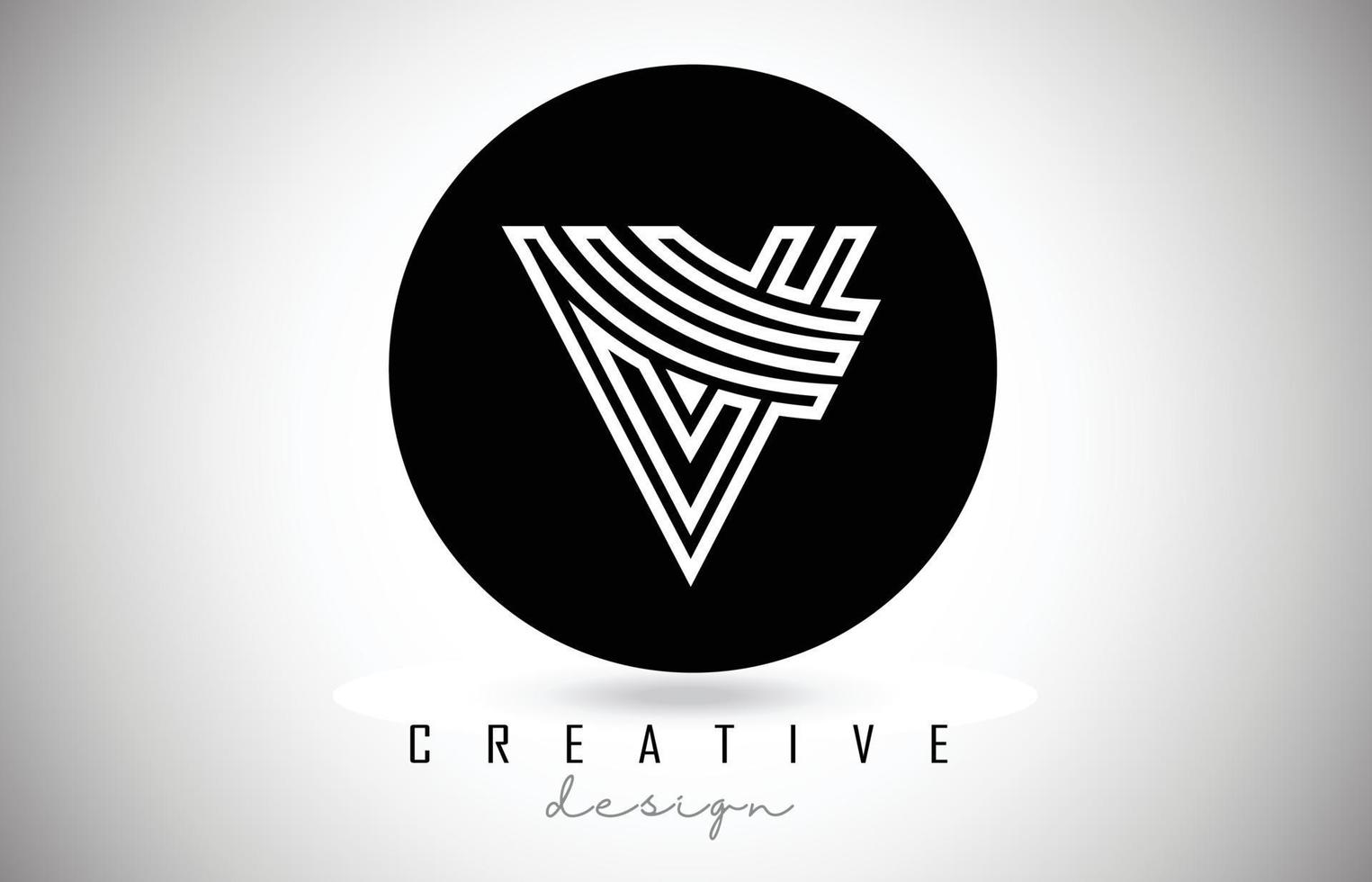 v lettre logo monogramme conception de vecteur. icône de lettre v créative avec des lignes noires vecteur