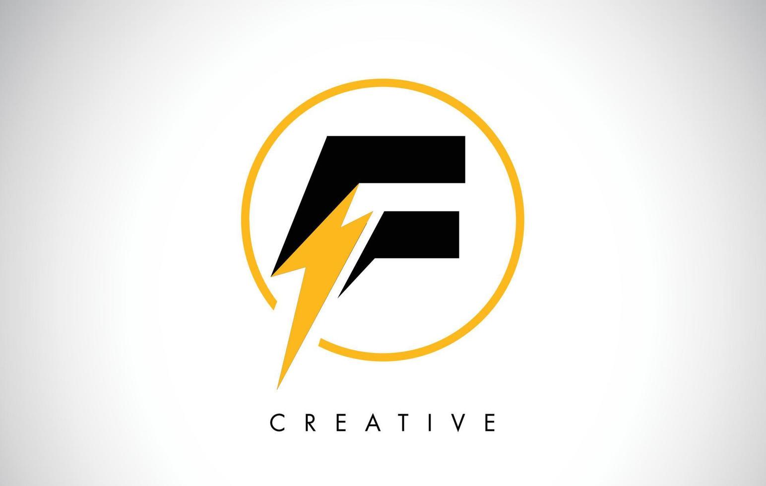 création de logo de lettre f avec éclairage éclair. logo de lettre de boulon électrique vecteur