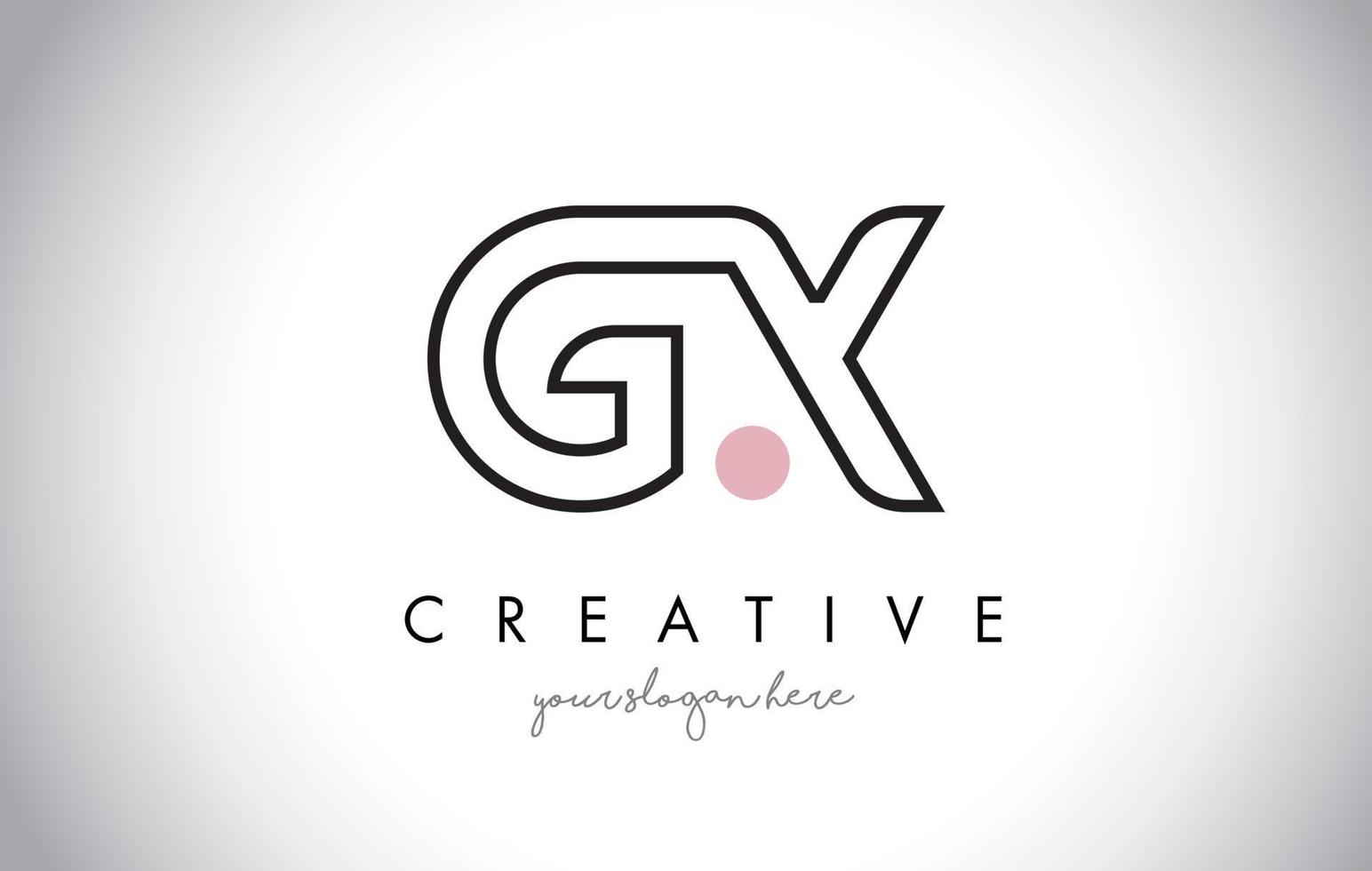 création de logo de lettre gx avec une typographie moderne et créative à la mode. vecteur