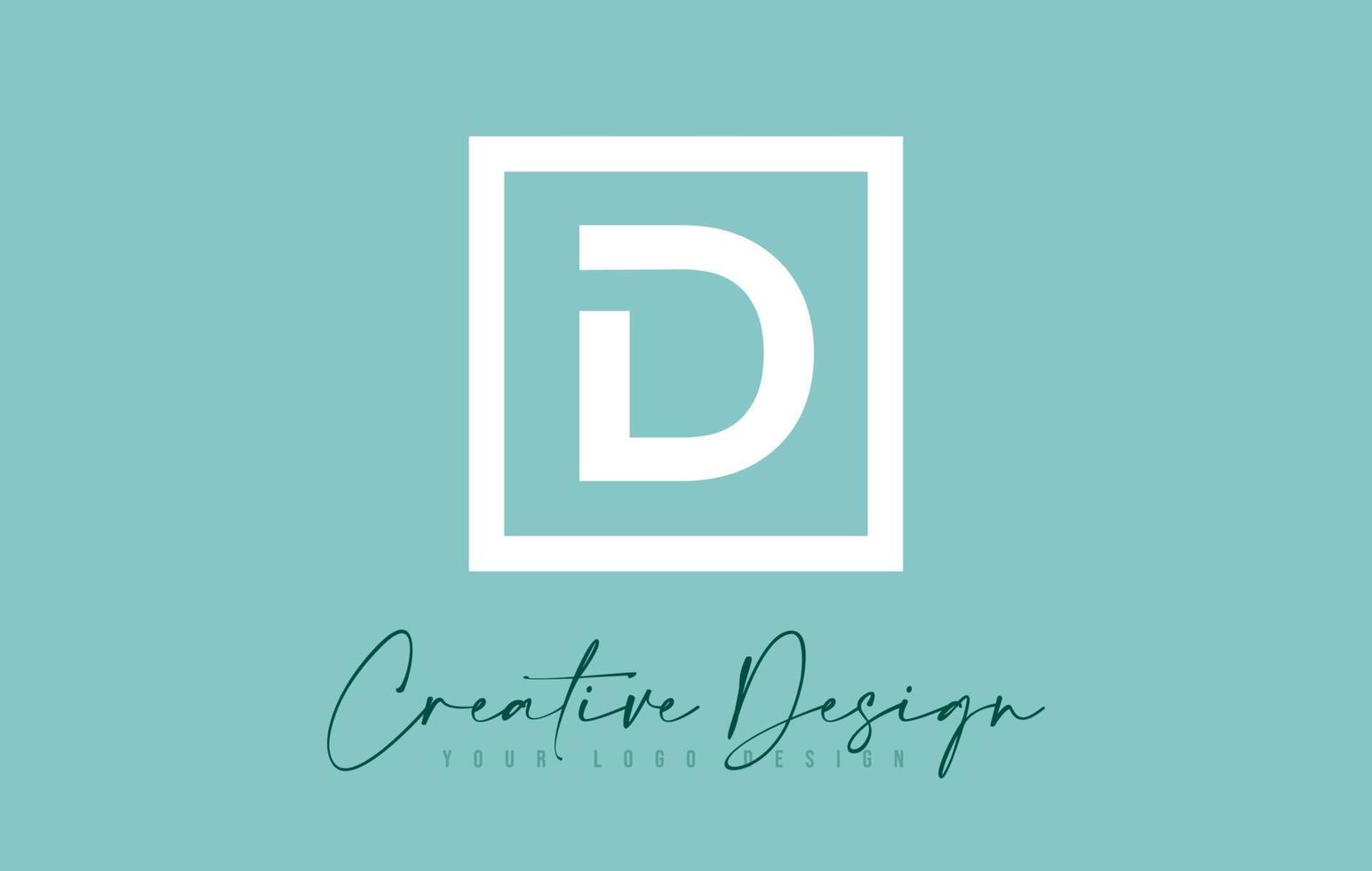 conception d'icône de lettre d avec un look moderne et créatif et un fond bleu sarcelle. vecteur