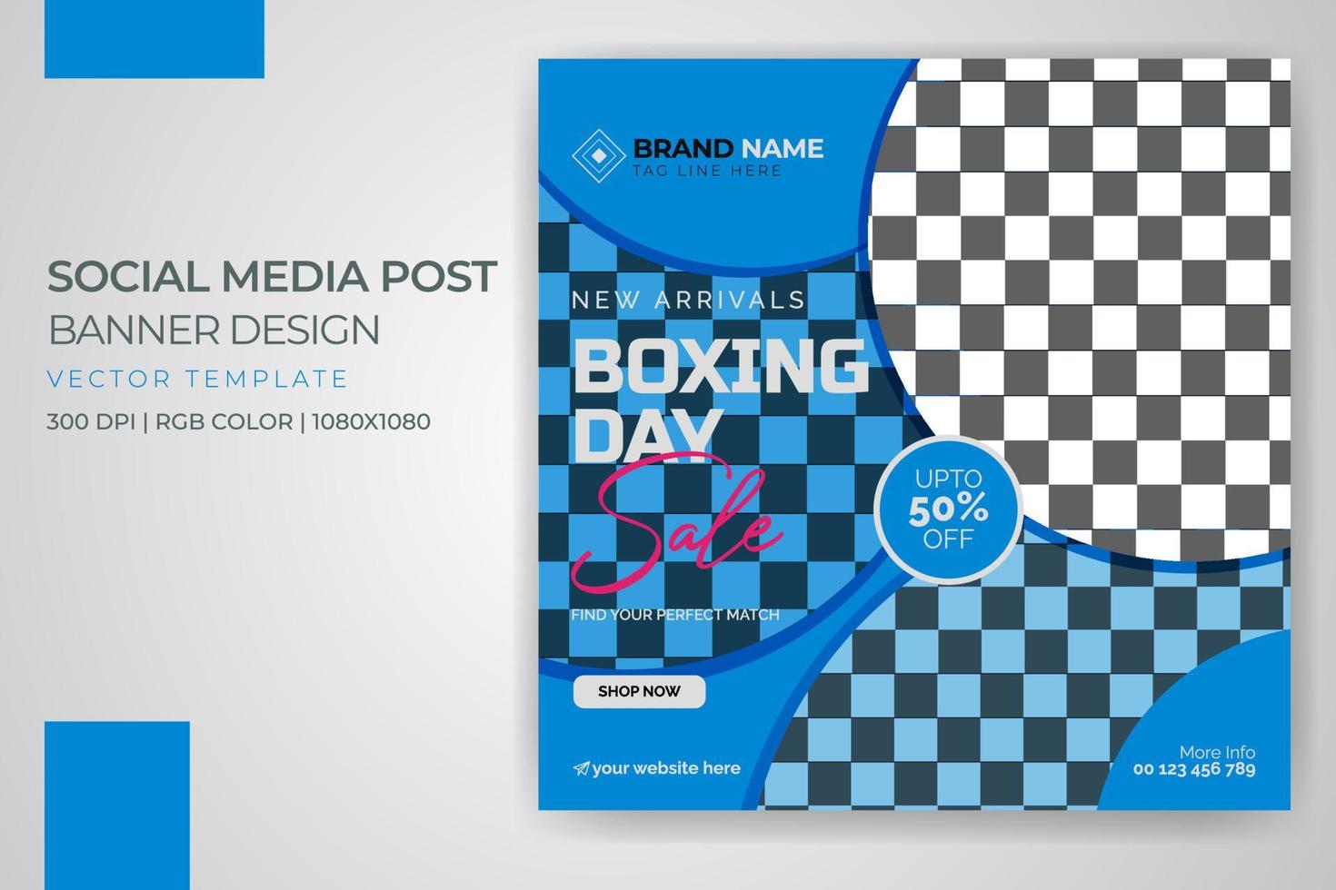 bannière de vente boxing day mode sportive médias sociaux post conception de modèle de vecteur