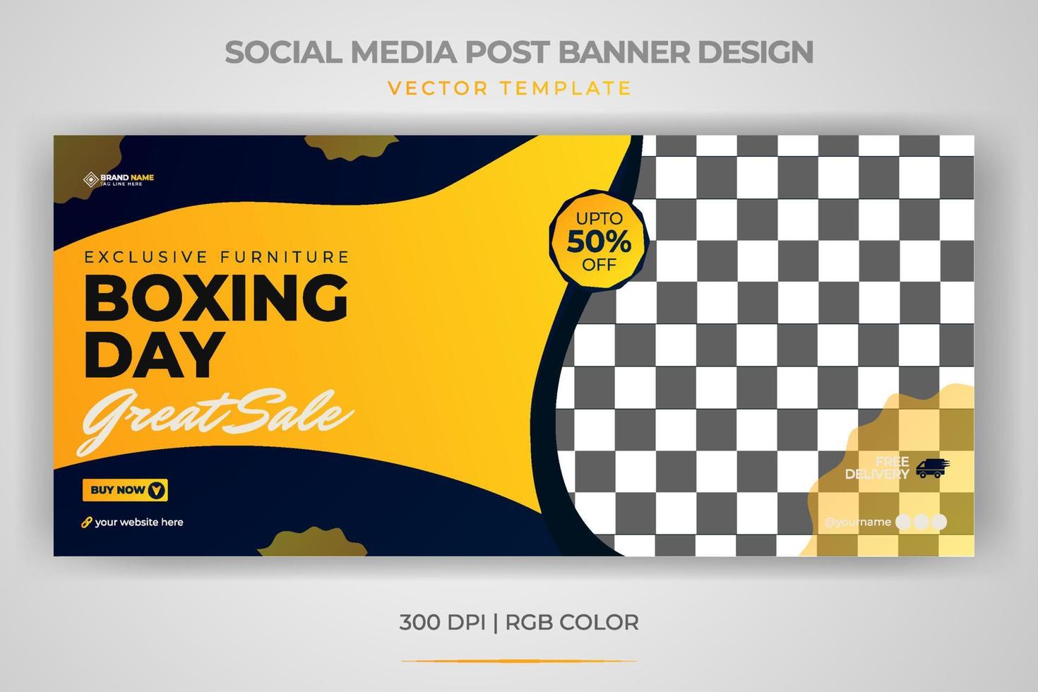 bannière de vente boxing day mode sportive médias sociaux post conception de modèle de vecteur