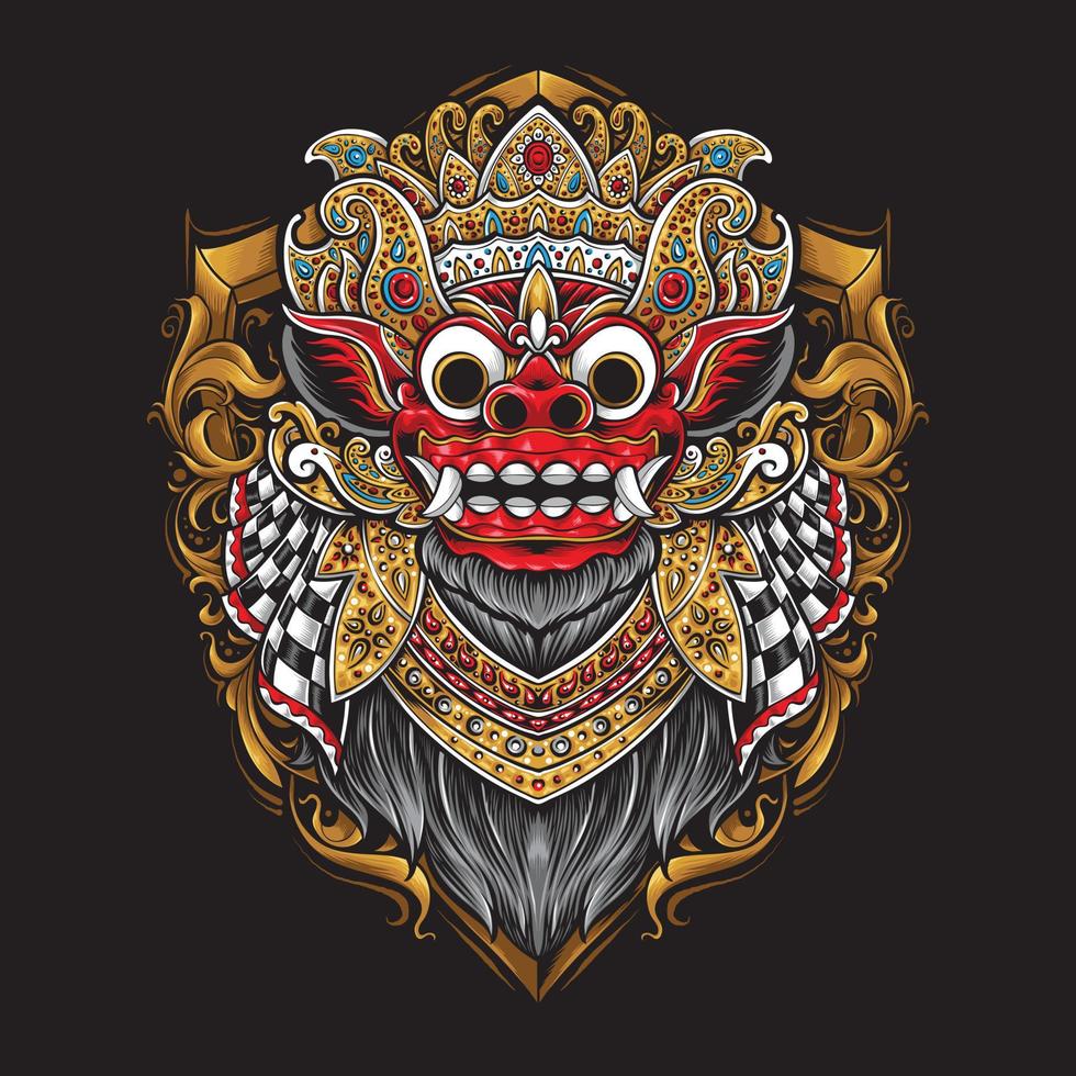 barong balinais avec vecteur d'ornement