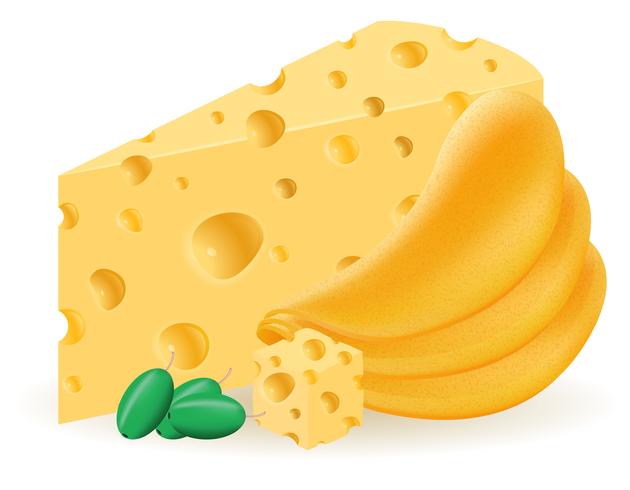 croustilles avec illustration vectorielle fromage vecteur