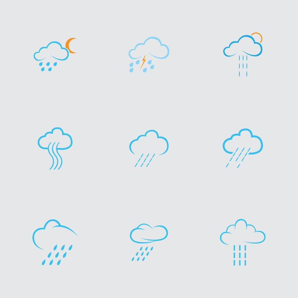 ensemble de gouttes de pluie icône logo vector illustration design