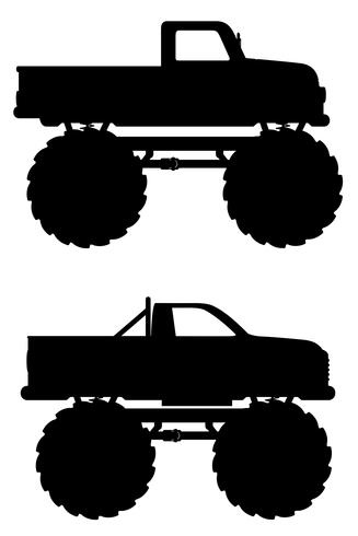 illustration vectorielle de monstre camion voiture pickup vecteur