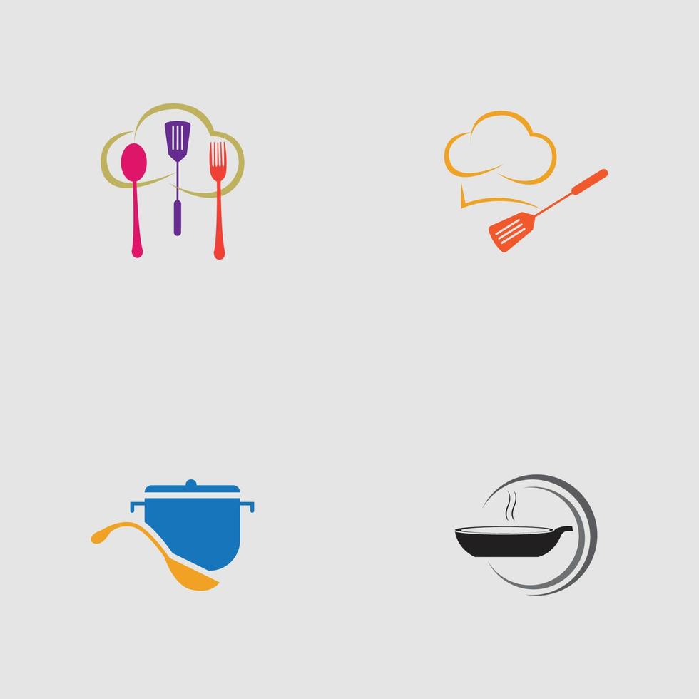 modèle de conception d'illustration de symbole de logo de cuisine vecteur