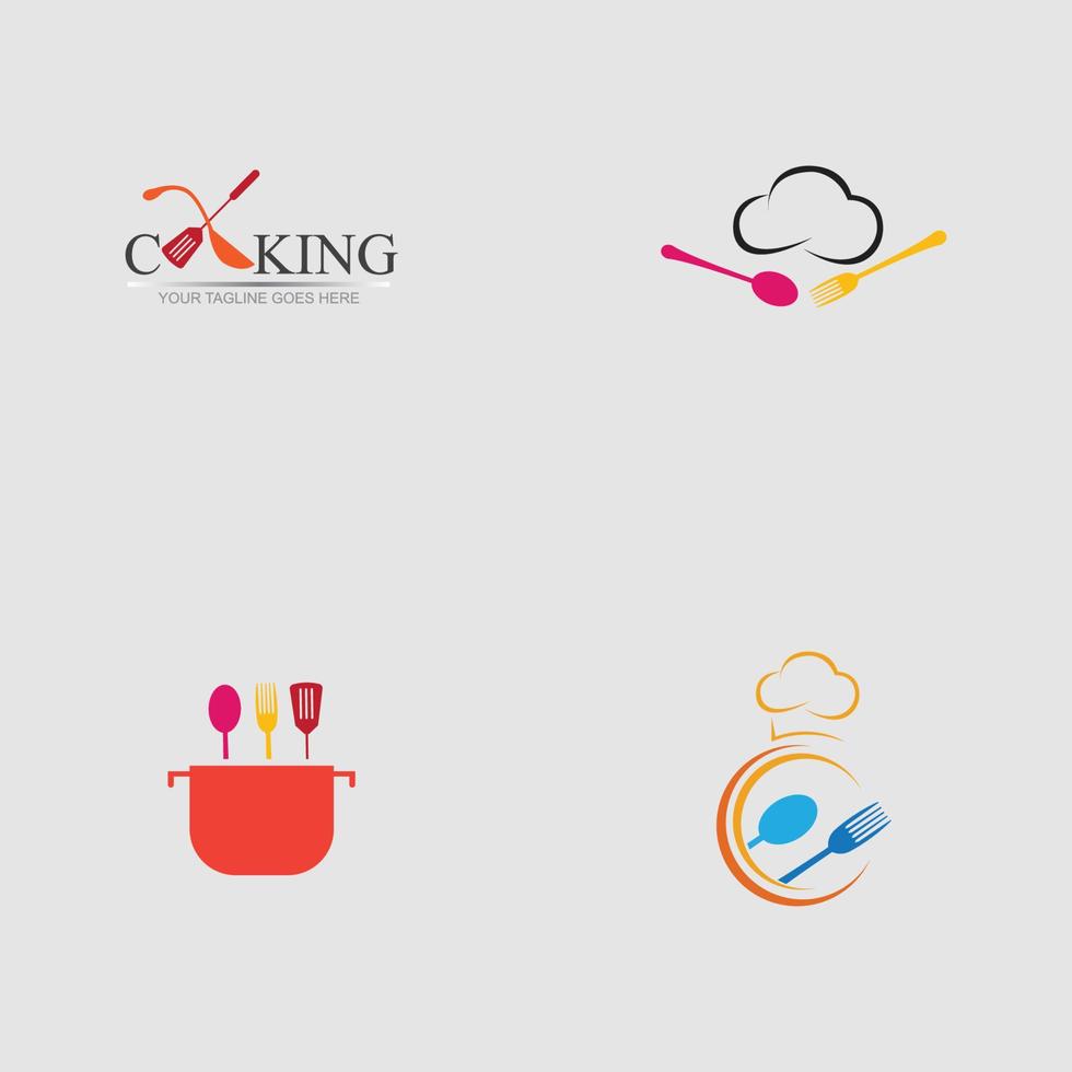 modèle de conception d'illustration de symbole de logo de cuisine vecteur