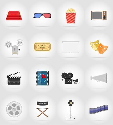 icônes plat de cinéma icônes plates vector illustration