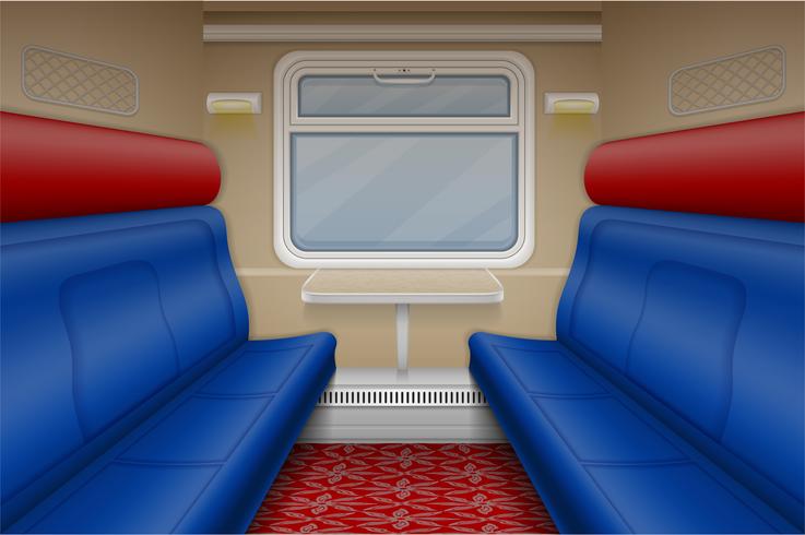 compartiment de train à l&#39;intérieur vue vecteur