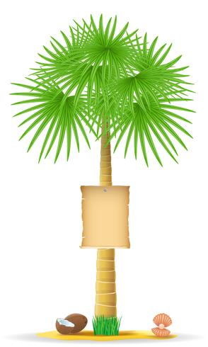 palmier avec une illustration de vecteur de signe