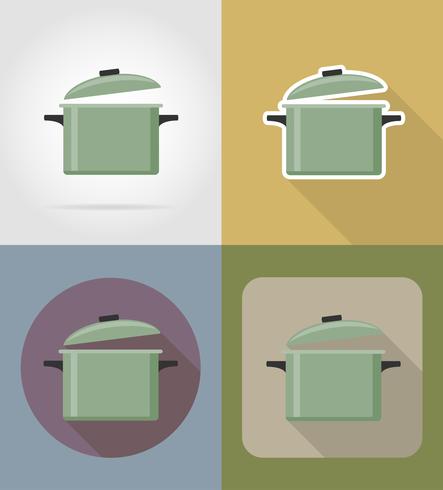 objets de casserole et équipement pour l&#39;illustration vectorielle de nourriture vecteur
