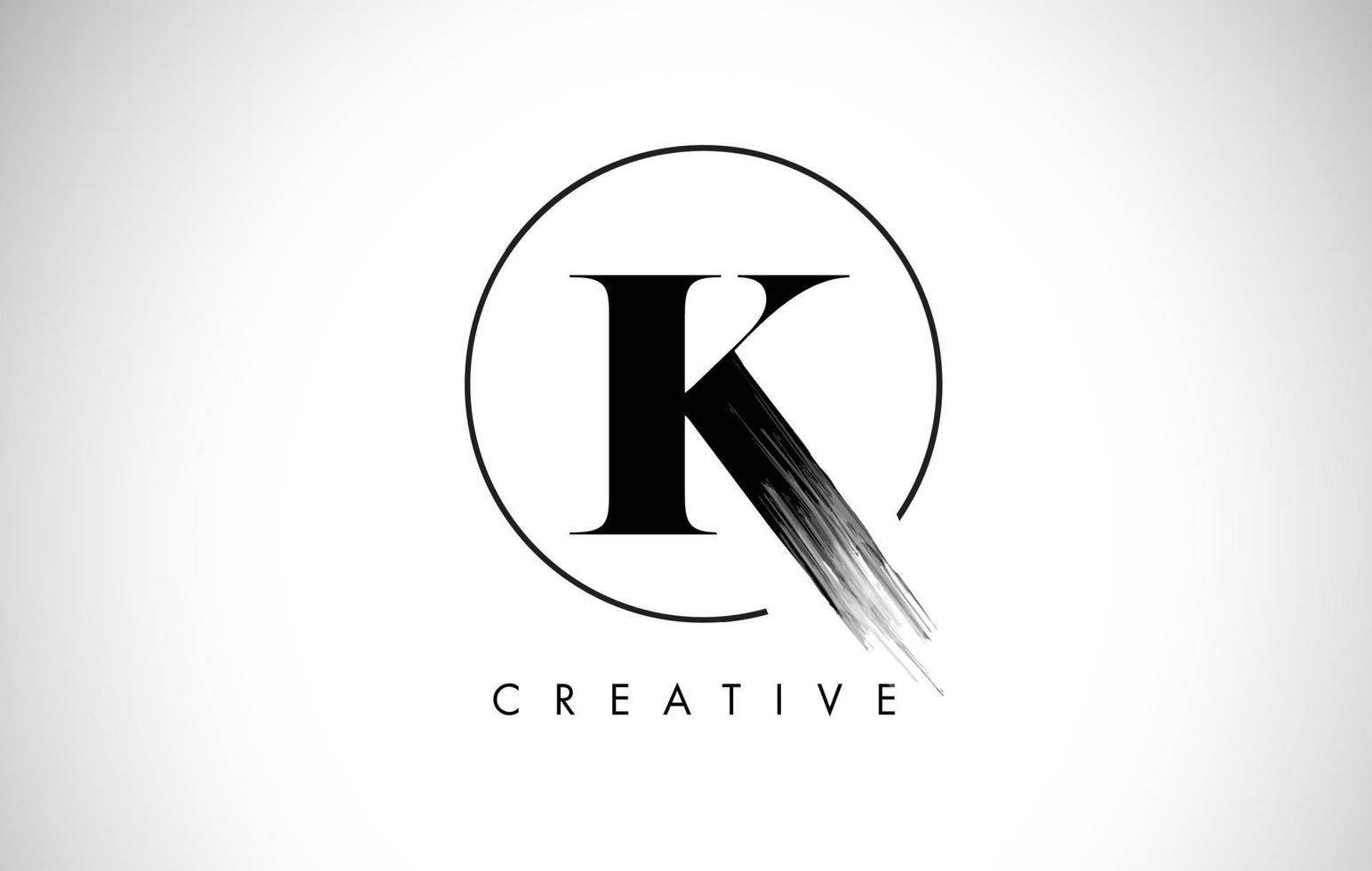 création de logo de lettre de coup de pinceau k. icône de lettres de logo de peinture noire. vecteur