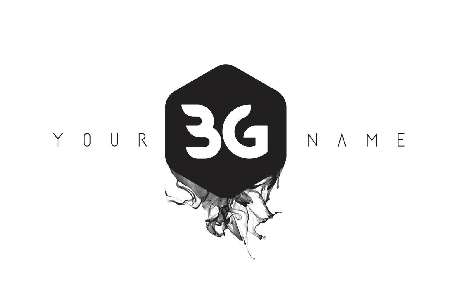 création de logo de lettre bg avec déversement d'encre noire vecteur