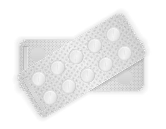 pilules médicales dans l&#39;emballage pour illustration vectorielle de traitement vecteur