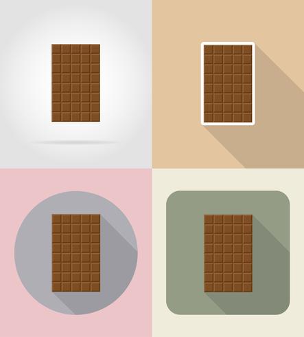 barre de chocolat icônes plates vector illustration