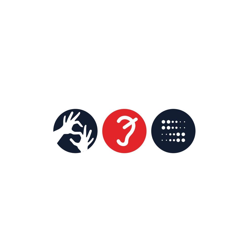 création de logo moderne et professionnel pour sourds et handicapés vecteur