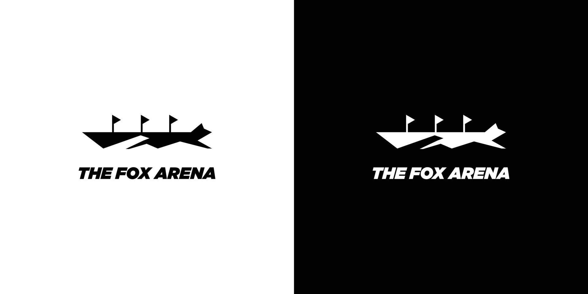 conception de logo fox arena moderne, attrayante adaptée au monde du divertissement vecteur