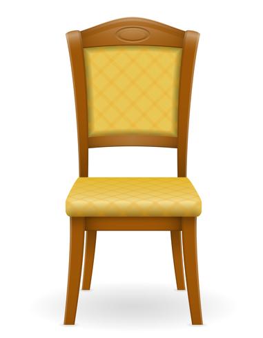 mobilier de chaise en bois avec dossier rembourré et sièges vector illustration