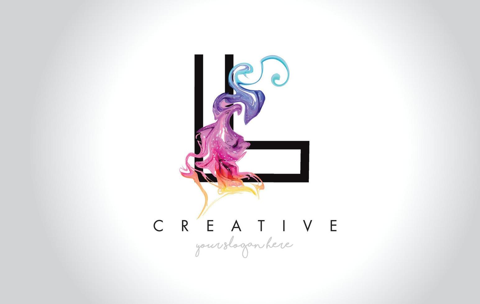 l création de logo de lettre créative dynamique avec un vecteur fluide d'encre de fumée colorée.