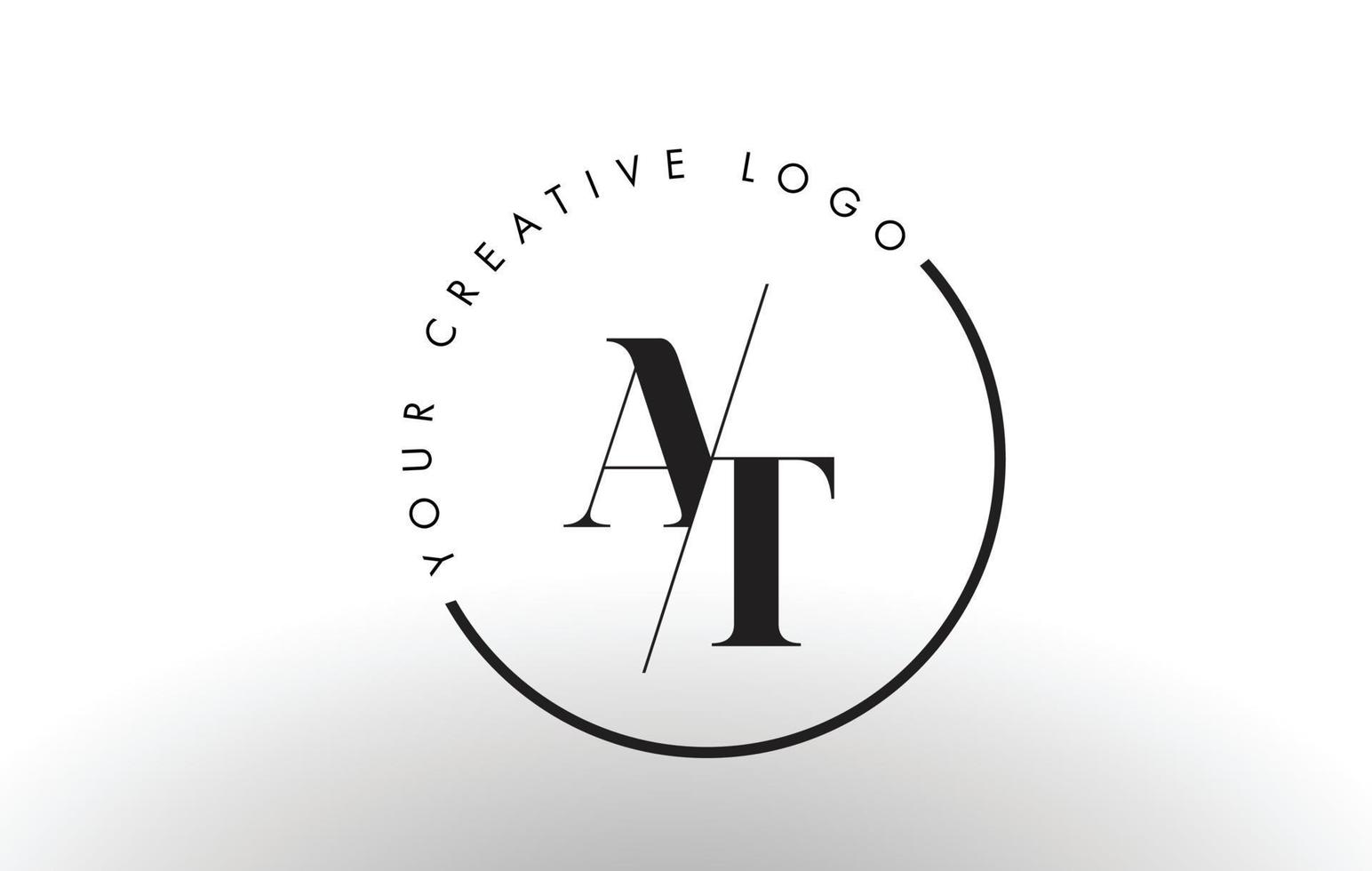 à la conception de logo de lettre serif avec une coupe croisée créative. vecteur