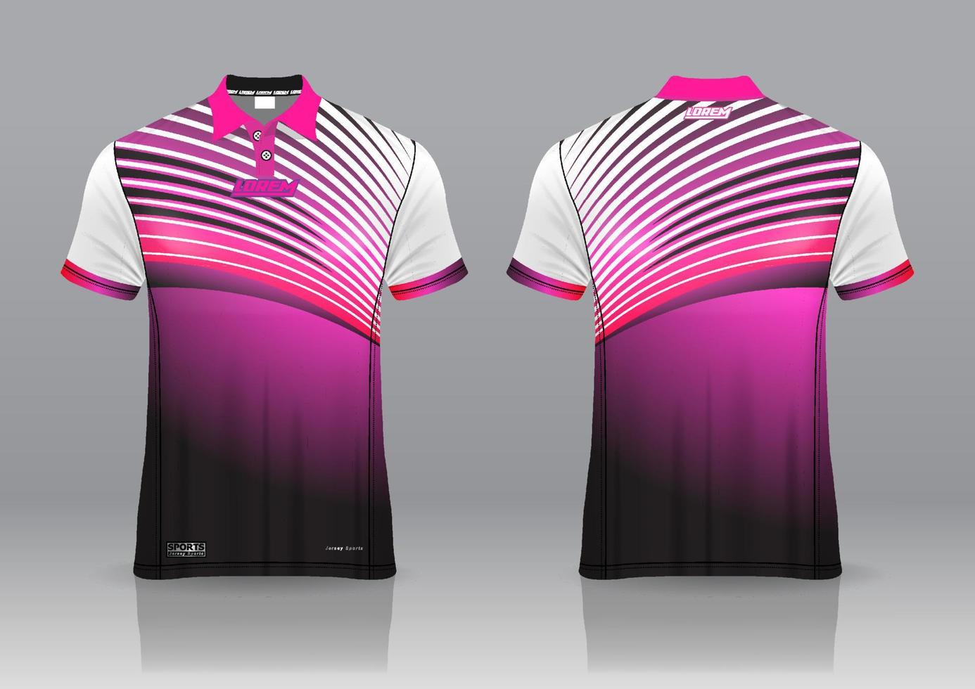 conception uniforme de polo, peut être utilisé pour le badminton, le golf en vue de face, vue de dos. vecteur de maquette de maillot, design premium très simple et facile à personnaliser