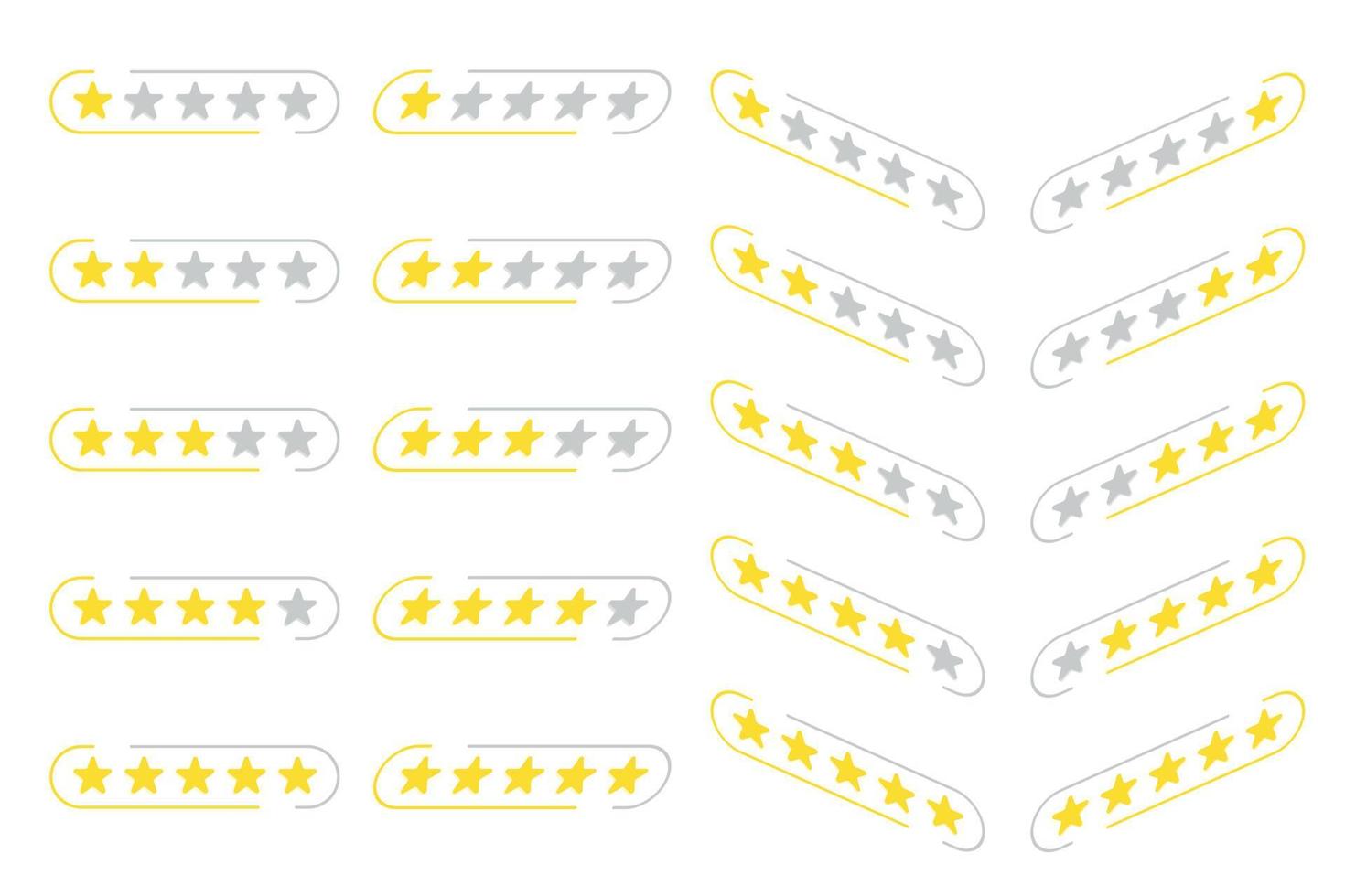 L'icône plate de notation par étoiles définit un modèle vectoriel gratuit pour les évaluations des commentaires des clients