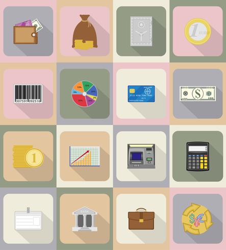 affaires et finances icônes plates vector illustration