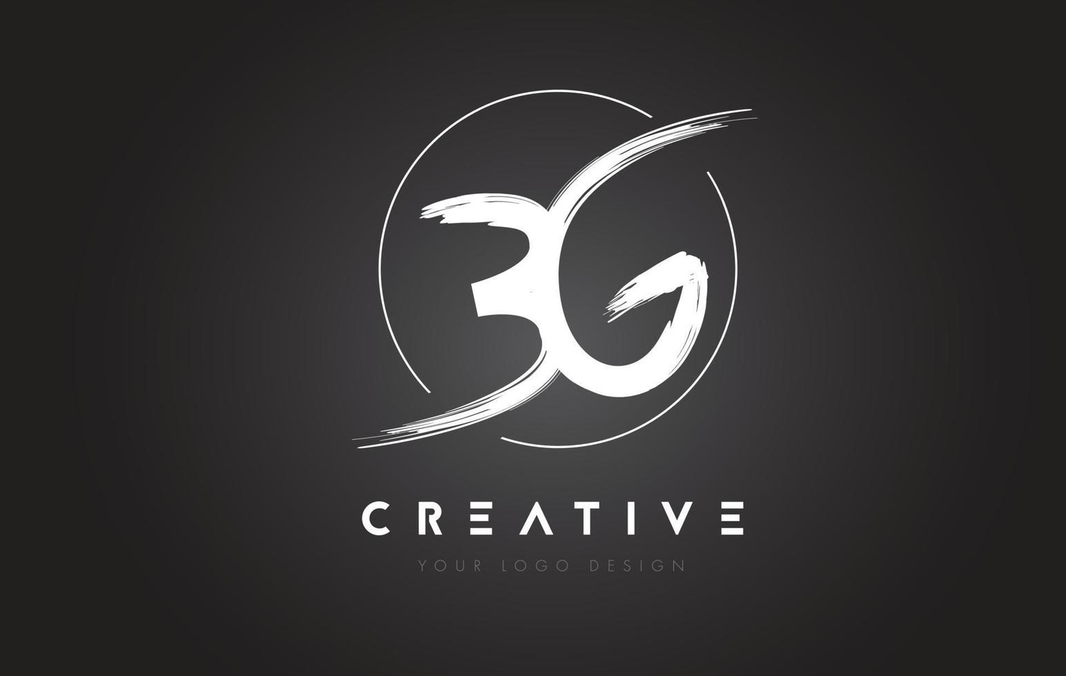 création de logo de lettre de brosse bg. concept de logo de lettres manuscrites artistiques. vecteur