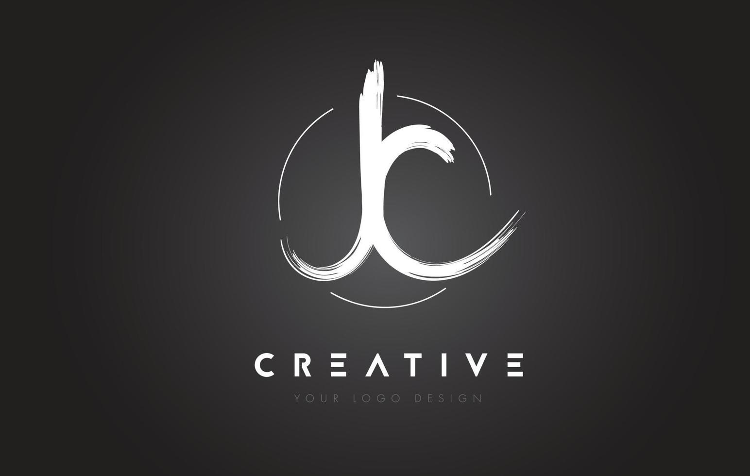 création de logo de lettre de brosse jc. concept de logo de lettres manuscrites artistiques. vecteur