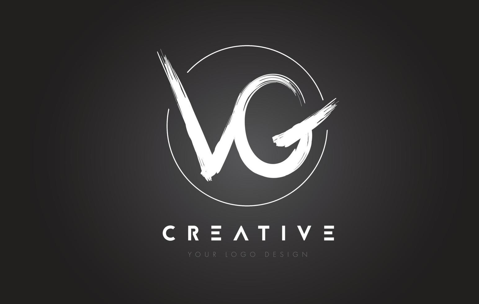 création de logo de lettre de brosse vg. concept de logo de lettres manuscrites artistiques. vecteur