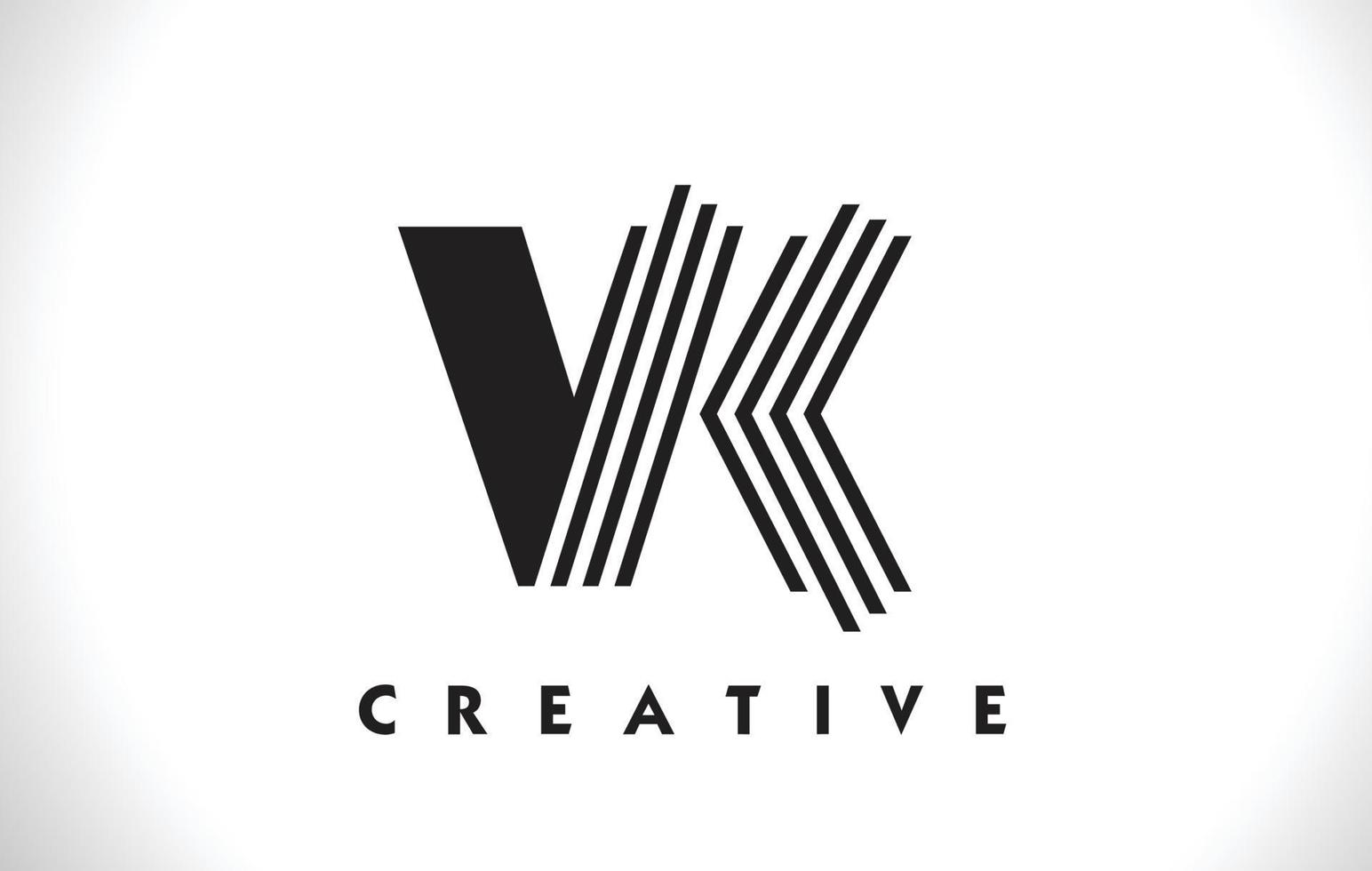 lettre de logo vk avec design de lignes noires. illustration vectorielle de ligne lettre vecteur
