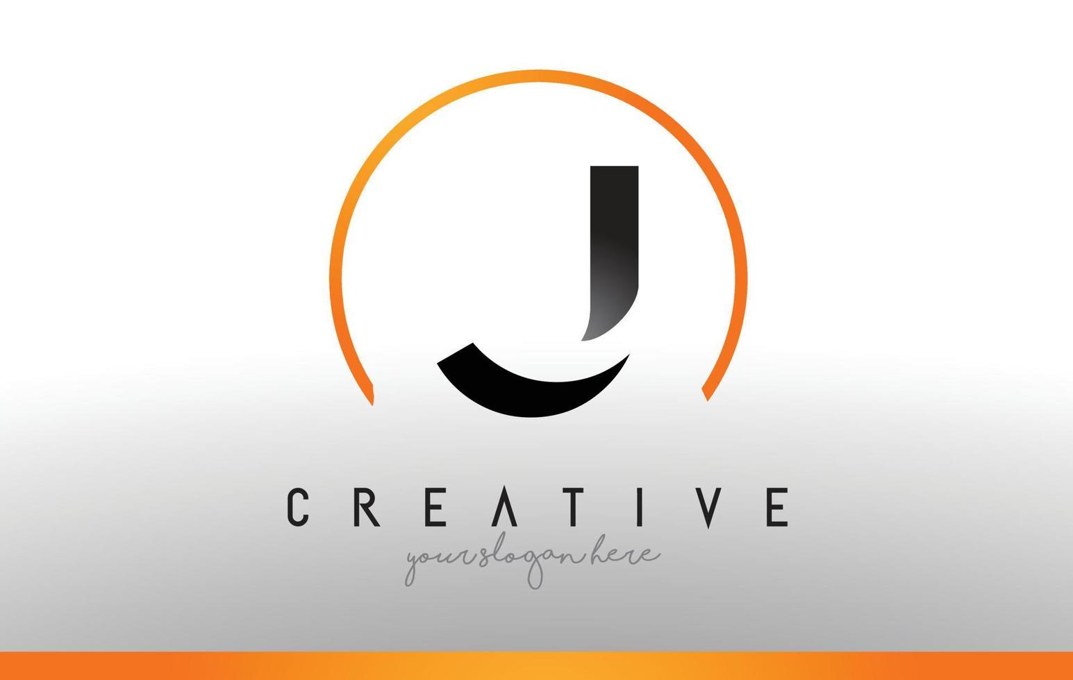 création de logo de lettre j avec la couleur orange noire. modèle d'icône moderne cool. vecteur