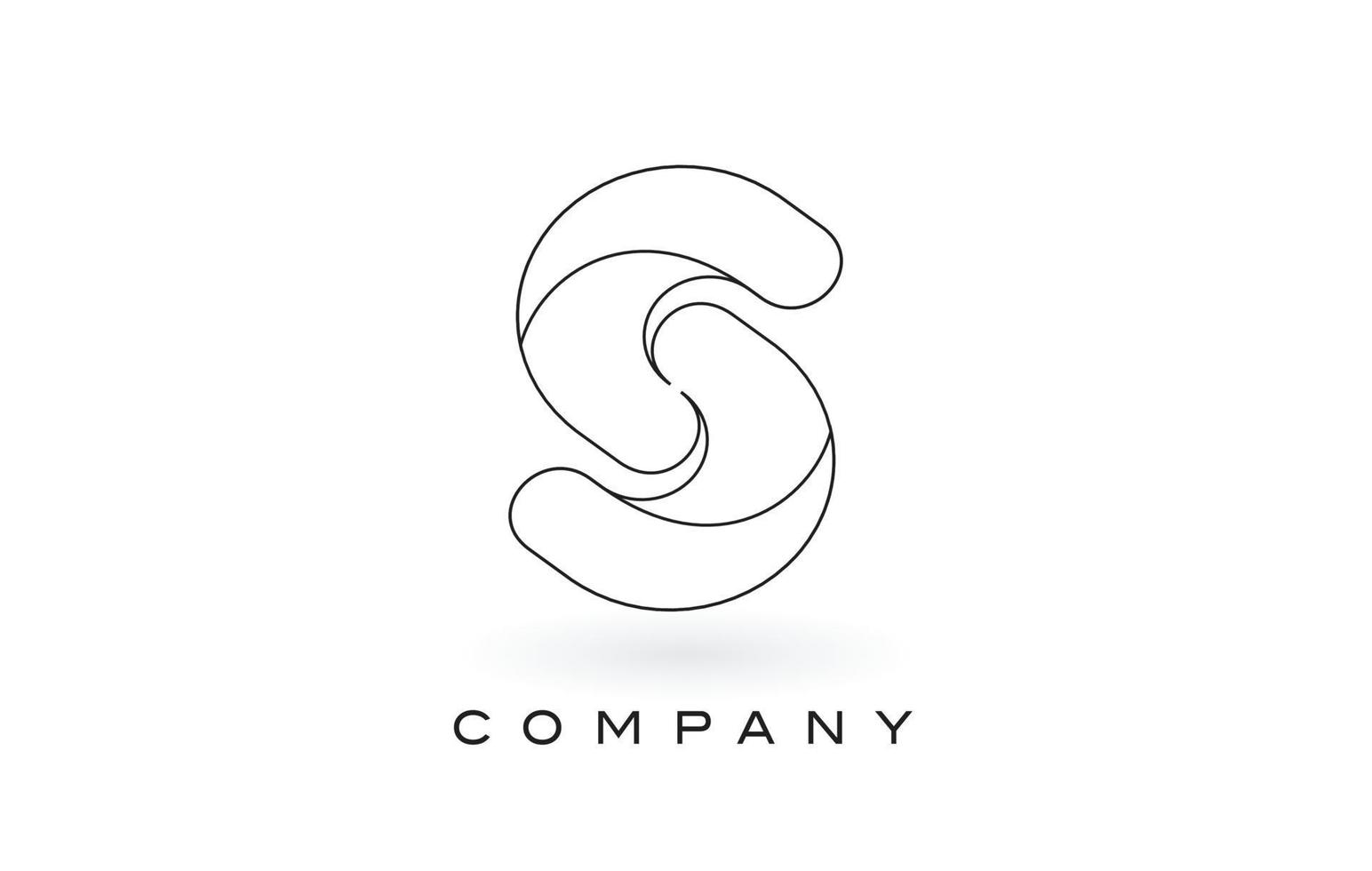 logo de lettre monogramme s avec contour de contour monogramme noir mince. vecteur de conception de lettre à la mode moderne.