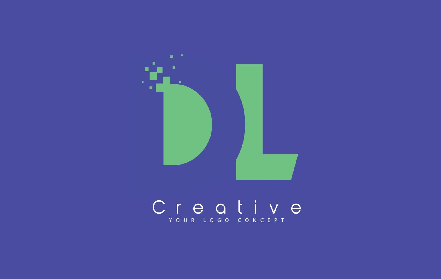 création de logo de lettre dl avec concept d'espace négatif. vecteur