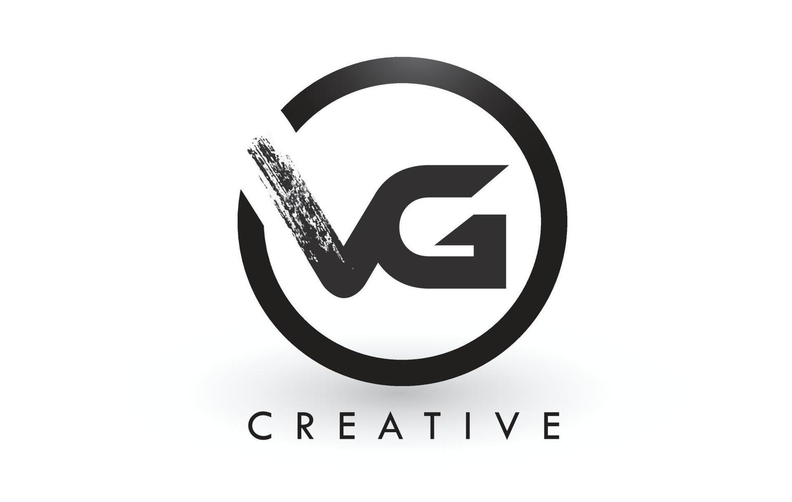 création de logo de lettre de brosse vg. logo d'icône de lettres brossées créatives. vecteur