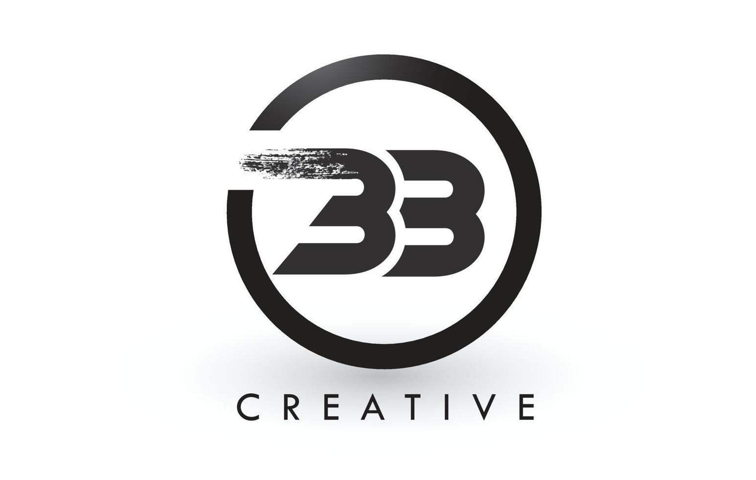 création de logo de lettre de brosse bb. logo d'icône de lettres brossées créatives. vecteur