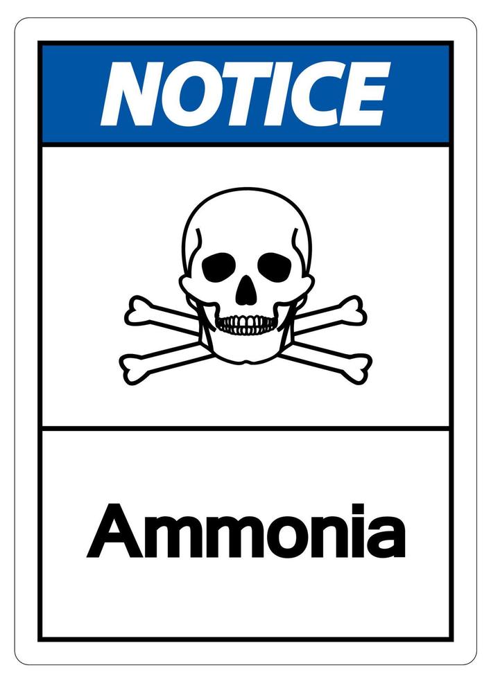 Remarquez le signe de symbole d'ammoniaque sur le fond blanc vecteur