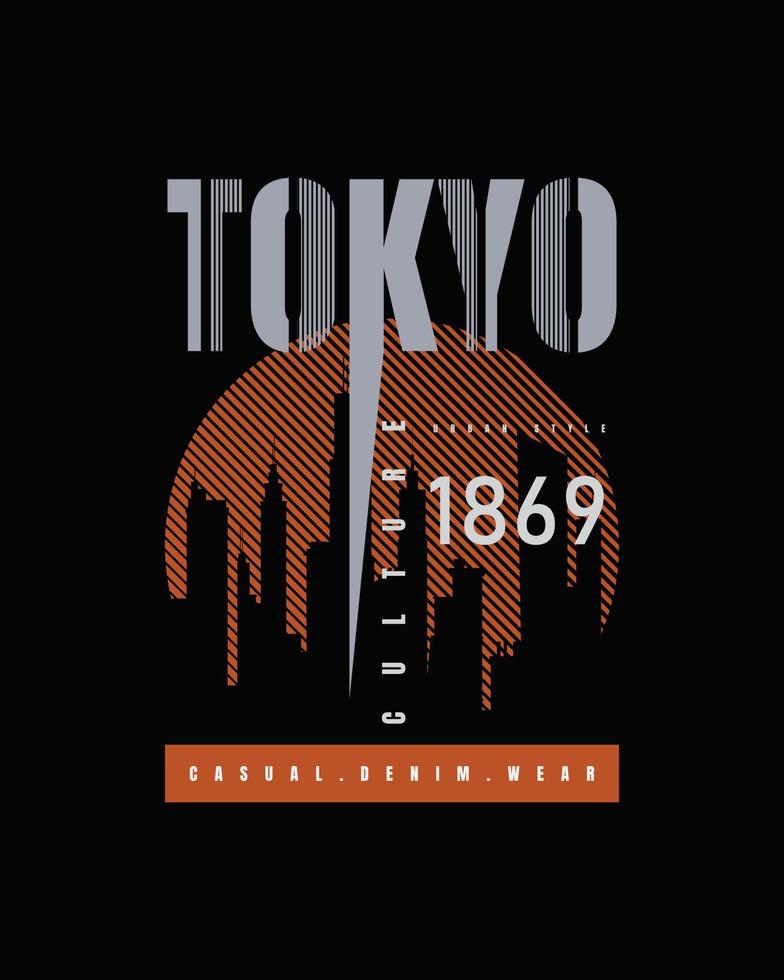 illustration vectorielle du graphique de la lettre. tokyo, parfait pour concevoir des t-shirts, des chemises, des sweats à capuche, etc. vecteur