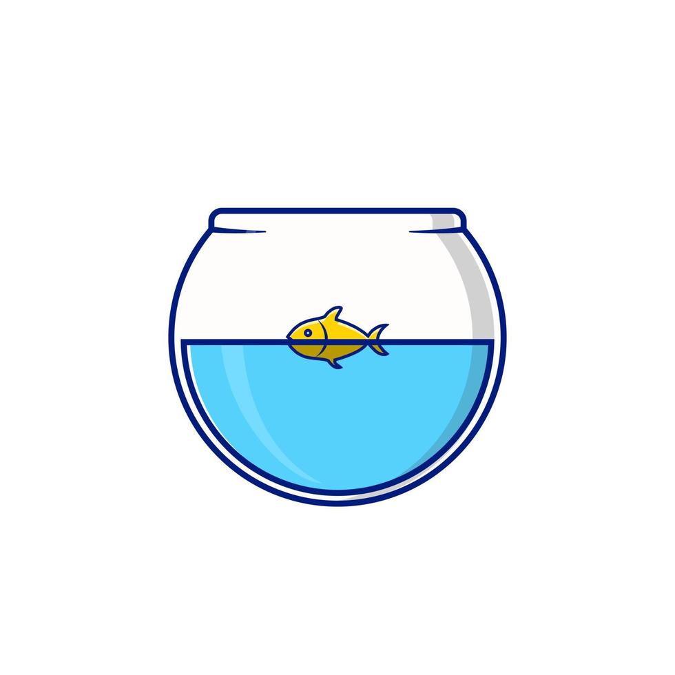 illustration de style dessin animé bocal à poissons vecteur